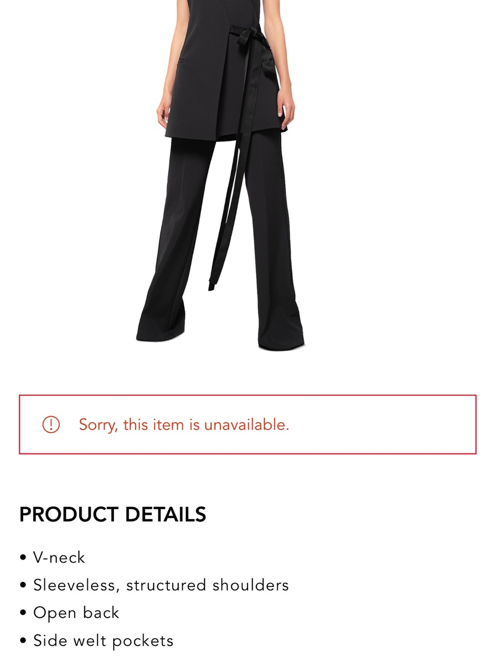 Pinko Black Sleeveless Blazer with Tie Belt